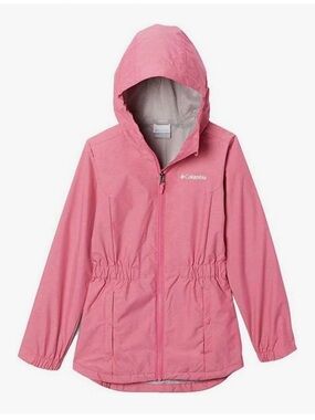 Columbia Youth Girls' Pink Hooded Windbreaker Jacket Sz XL (18-20T)